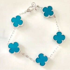 Turquoise Quatrefoil Clover 5 motifs Bracelet